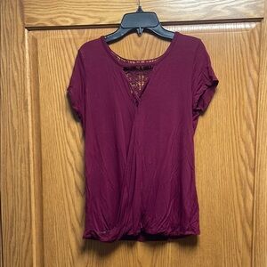 Burgundy Short Sleeve Blouse